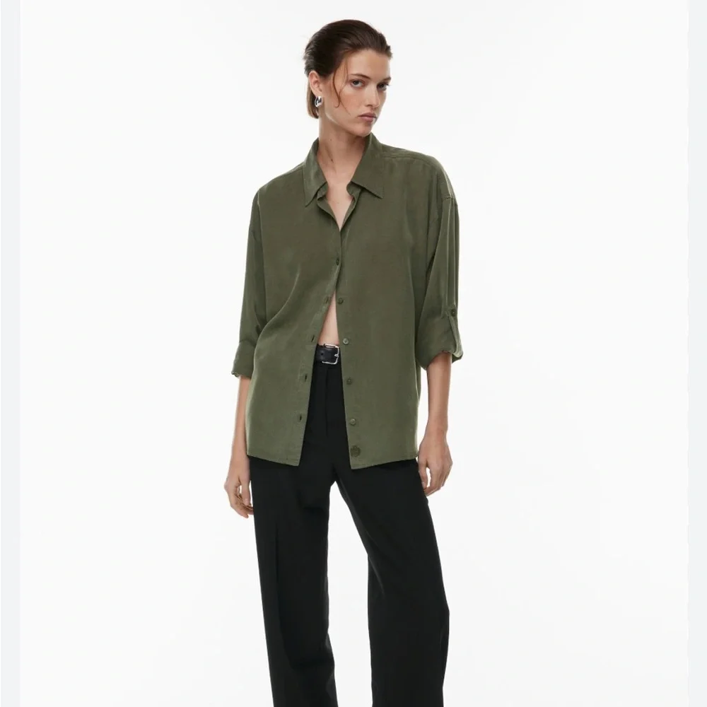 Aritzia Babaton Archive Shirt (Black, Tencel) - Picture 5 of 8